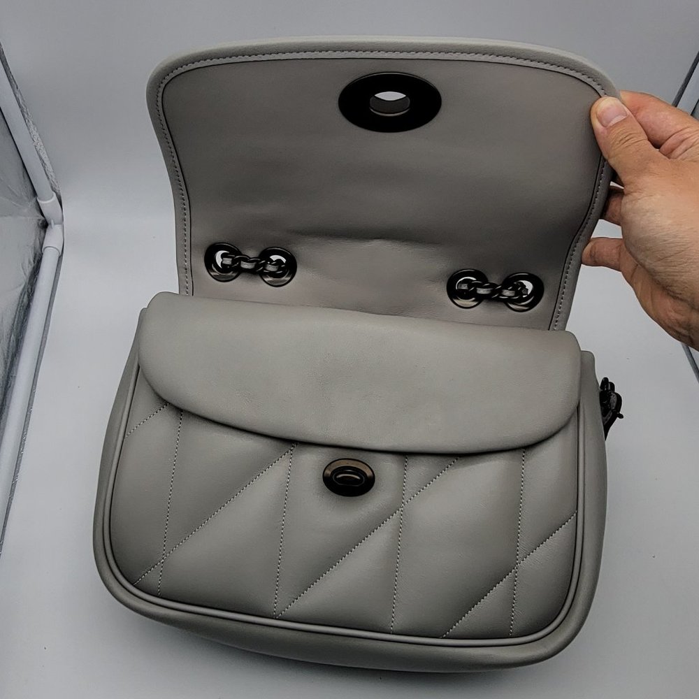 Coach Quilted Pillow Madison Shoulder Bag C8560 Dove Grey - Picture 6 of 9